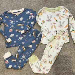 Kids Burts Bees Holiday Long Sleeve Pajama 4-piece set, Winter and Easter themed